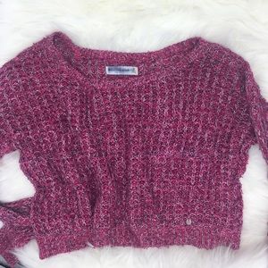 Pink Abercrombie & Fitch Cropped Sweater